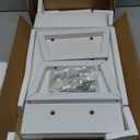 TEAMIX White Dual Monitor Riser - 31.5 inch Wide TV Stand for 2 Monitors - Wood & Steel Desktop Riser for Dual Screen Office Desk Organization