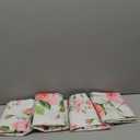 Pink Roses Throw Pillow Covers Blooming Floral Set of 4 Vintage Countryside Small Flower Green Leaves Linen Square Pillowcases for Couch Sofa Bedroom Patio Farmhouse Chair 16x16 Inch (White)