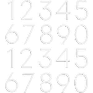 Leinuosen White 4 Inch Acrylic Mailbox Number 2 Set - Weatherproof - Mailbox Numbers for Outside - House Numbers - Sticky (Classic)