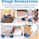 2 x Moving Ball Cat Toys with Feather Tail, Rechargeable 2025 New Interactive Toy with Remote Control for Indoor Cats Exercise, Smart Interactive Kitten Rolling Ball (Blue)