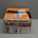 Hamilton Beach 4-Quart Slow Cooker with 3 Cooking Settings, Dishwasher-Safe Stoneware Crock & Glass Lid, Stainless Steel (33140G) (Silver & White)