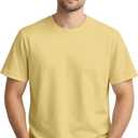 Men’s 100% Cotton Round Neck T-Shirt -Soft & Breathable Casual Summer Tee Shirt (Beige, XXL)