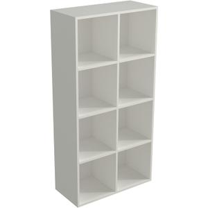 OSCHF 8-Cube Storage Shelf Bookcase - Wooden 4-Tier Floor Standing Open Bookshelf, Modern TV Stand up to 55 Inchs for Home and Office, Warm White
