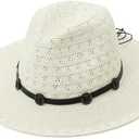 Straw Sun Hats for Women Men Panama Fedora Summer Hat with Leather Belt Wide Brim Beach Sun Jazz Cap (7-7 1/4, 1#beige)