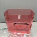 Glad Bathroom Trash Can, 2.6 Gallon (10L) - Slim Plastic Waste Basket with Pop-Up Lid and Bag Ring - Colored Clear Trash Can for Bedroom, Office, College Dorm - Blush