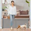24 Inches Tall Retractable Baby gate for Dogs, Short Pet Gates to Step Over, Extends up to 55" Wide, Reinforced Mesh Doggie Gates for Indoors Outdoors Small Dog Gate for Stairs Puppy Gate (Grey) (Gray)
