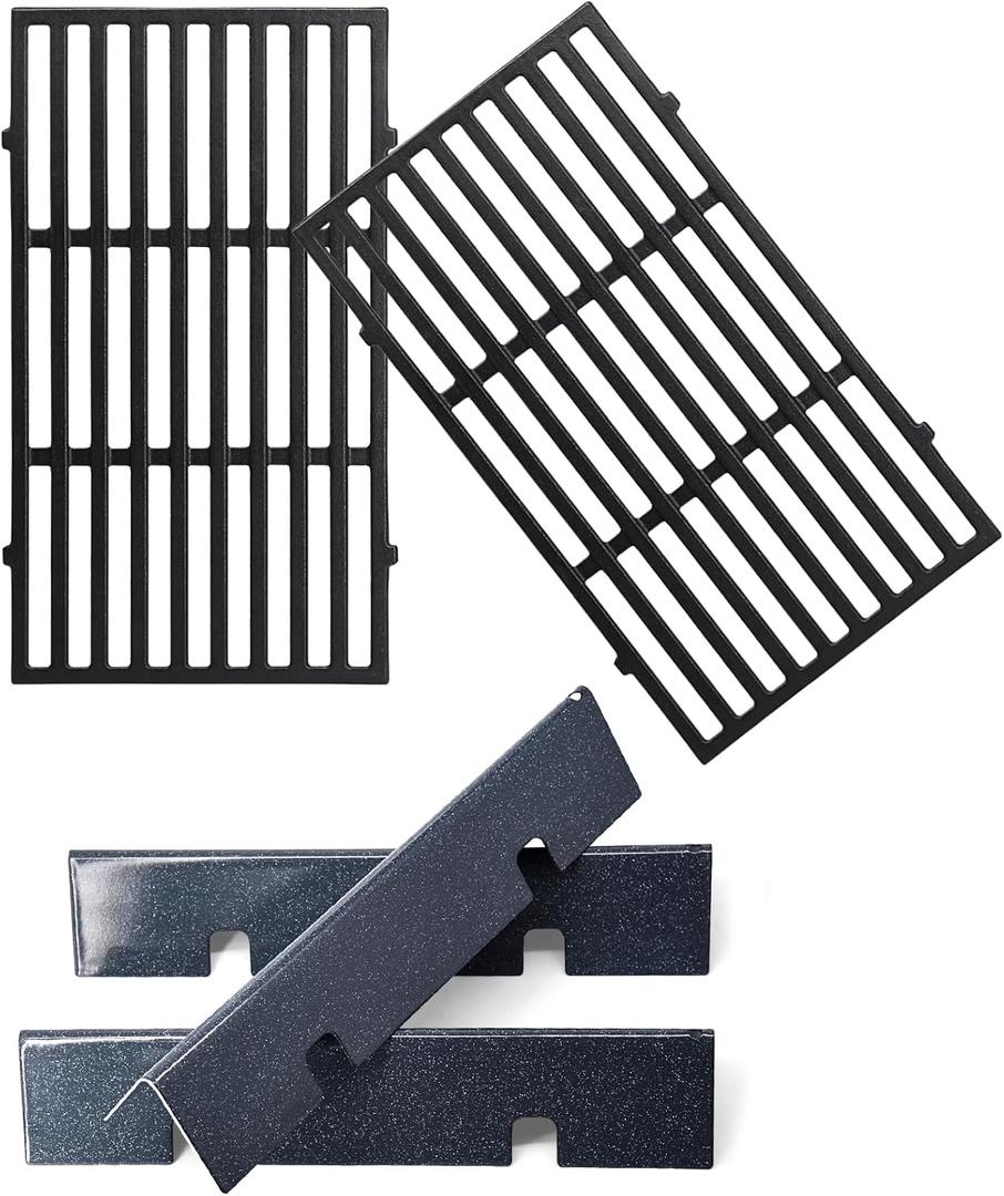 Hiorucet 7637 Grill Grates 7635 Flavorizer Bars for Weber GS4 Grill Spirit I/II 200 Series, E-210, E-215, S-210, S-215, S-220, E-220, II E-210 Grill with Front-Mounted Control for Weber Spirit E-210