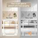 WAOWAO Clear Baby Gate for Stairs Modern Design Acrylic Auto Close Pet Gate, 29.52-37.79" Wide Safety Baby Gate for Doorways,White Clear Dog Gates Indoor, Hallways,Kitchen