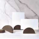 UNIQOOO 10 Set 2" Arch Walnut Wood Stand with Cards |1.2mm Slot, for Name Cards, Place Card Holder, Photo Display Stand | for Event Decor, Retail Shop, Cafe Restaurant Menu, Business Card, Name Tag