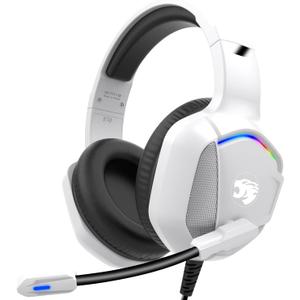 Gaming Headset with Microphone for Pc, Xbox One Series X/s, Ps4, Ps5, Switch, Stereo Wired Noise Cancelling Over-Ear Headphones with Mic, RGB, for Computer, Laptop, Mac, Nintendo, Gamer (White)
