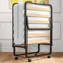 Giantex Folding Bed with Mattress for Adults, Cot Size Rollaway Bed for Guest, Portable Foldable Bed w/Memory Foam Mattress & Metal Frame for Easy Storage, 75"x 31" (Small Single)