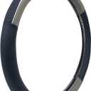 Custom Accessories 38850P Black/Grey with Chrome Accent Steering Wheel Cover