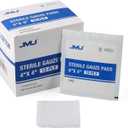 JMU 100 Pack Sterile Gauze Pads 4x4, 12-Ply, Woven Sponges Cotton Medical Gauze Pads for Wound Care, Highly Absorbent