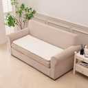 Quilted Loveseat Cover Non Slip, Flannel Sofa Protector for Pets, Machine Washable Couch Slipcover, 24/47/54/67/78 in (White, Sofa 67"x24")