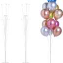 KATBUU 2 Sets of Balloon Stand Kit  62in Balloon Stands with Base, Balloon Sticks, Decorations for Party Birthday Wedding Baby Shower Gender Reveal Graduation