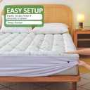 Cooling Mattress Topper Queen Extra Soft Pillow Top Mattress Pad, Breathable Viscose Made from Bamboo Mattress Protector for Back Pain Relief, Deep Pocket Cover Fits 821 Inch