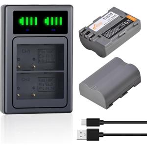 Pickle Power EN-EL3e Battery 2-Pack and LED Dual Charger for Nikon D90, D80, D70, D70s, D50, D100, D200, D300, D300S, D700 Digital SLR Cameras