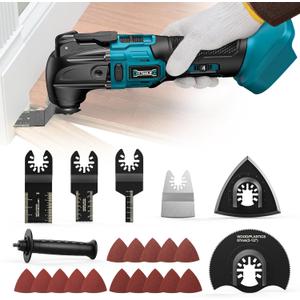 Cordless Oscillating Tool for Makita 18V Battery, 6 Variable Speed Brushless-Motor Tool, Oscillating multi tool kit for Cutting Wood Drywall Nails Remove Grout & Sanding(Battery Not Included)