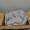 FurHaven Round Orthopedic Dog Bed for Large Dogs, Egg Crate with a Solid Orthopedic Foam Base with Attached Blanket Hood and Removable Washable Cover, Large, Sherpa & Suede Snuggery, Gray