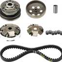 GY6 50cc Performance Clutch Kit, fit for GY6 50cc 4 Stroke 139QMB Engine Scooter ATV, includes Front Clutch Assembly and Variator Assembly with 669 belt