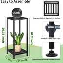Lilybud--lily 2-Pack Plant Stand Indoor Outdoor, Heavy Duty Wrought Iron Pedestal Stands, Metal Plant Stand Decorative Flower Stand for Patio Garden Deck Living Room black-2 pack