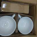 4pcs White Coffee Cups with Saucers, 10oz Ceramic Cappuccino Cups, Microwave & Dishwasher Safe, for Home, Cafe