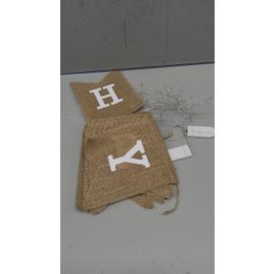 Breling 2 Pieces Burlap Happy Birthday Banner Flags Decor and 2 Pieces Mini LED Fairy Lights Battery Rustic Banner Garland Bunting for Adult Women Men Birthday Party Baby Shower Fireplace Supplies