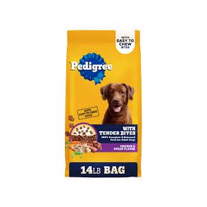 Tender Bites Complete Nutrition Adult, Chicken & Steak Flavor Dry Dog Food, 14 Lb Bag - Pet Food Made with 36 Vitamins, Minerals, and Amino Acids to Support Health and Vitality Best By 05/18/26