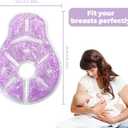 2 x Breast Therapy Ice Packs, Hot and Cold Breast Pads, Breastfeeding Essentials Large Gel Bead Packs for Moms, 2 Pack (Purple, L)
