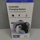 PS5 Controller Charger Station Compatible with DualSense & Edge Controllers, PS5 Charging Station Docking with RGB Light & LED Indicator for PlayStation 5 Accessories Kits Sega Master System Games (White)