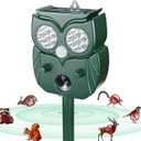 [2025 Upgrade] Solar Animal Repellent Outdoor for Deer Squirrel Mole Rabbit Cat Skunk Bird Raccoon Dog, Waterproof Ultrasonic Pest Repeller with Motion Detector and LED for Yard Lawns Garden 1 Pack