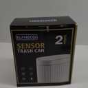 ELPHECO Automatic Motion Sensor Trash Can - 2 Gallon Slimline for Bathroom, Bedroom, Kitchen, Office - White with Gold Trim