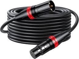XLR Cables 100ft, Microphone Speaker Cables Male to Female, Gold-Plated 3-pins Balanced Mic Cable for Mixer - 1Pack