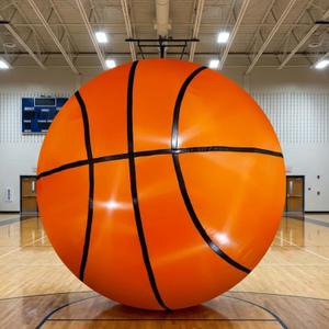 Realspring 7ft Inflatable Basketball Giant Basketball Decorations Blow up Basketball Yard Decoration Basketball Theme Party Sports Party Favors with LED Light for Outdoor Activities Supplies