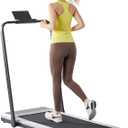Sweetcrispy Walking Pad with Handle Bar, Folding Under Desk Treadmills with Handle, Portable Design for Home Office Workouts, Ideal for Apartments Work-from-Home Fitness, Remote Included, Silvery