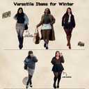 2 Pairs Plus Size Fleece Lined Tights Womens- Winter Warm Fake Translucent Thermal Pantyhose leggings (3X-Large-4X-Large Plus Tall, Black+brown)