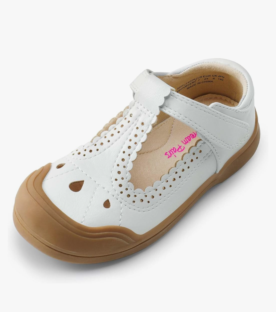 DREAM PAIRS Girls Mary Jane Dress Shoes School Uniform Toe-Protective T-Strap Ballet Flats Toddler Little Kid, 5T