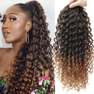 YXCHERISHAIR Ponytail Extension Curly Wavy Ponytails for Women 1B/30 18inch | Drawstring Ponytail Hair Extensions Natural Wavy Synthetic Hairpiece for African Women Daily Use Party