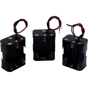 (Pack of 3 6 AA Battery Holder, 9v AA Battery Holder with Leads