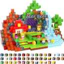 Magnetic Blocks, 200-Piece 0.8in Build Knight&Princess Magnet Game Set, Stacking Building Blocks Cubes Magnets for Kids, STEM Sensory Creative Toys Games for Toddler Boys & Girls 676