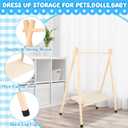 Queekay Baby Clothing Rack for Baby Shower Toddlers Wooden Kids Dress up Rack with Storage Shelf for Toddler Dogs Pets Small Clothes Kids Garment Closet(28.7" h, Natural)