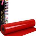 RENLITONG Red Vinyl Heat Transfer Roll for T-Shirt, Glossy HTV, 12Inch x 15ft, Cloth Surface Recommendation, Waterproof, Glitter Embellishment, All Cutter Machine Compatible