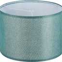 PATIKIL Drum Lamp Shades, 13"x13"x9" Linen Round Lamp Shade for Table Lamps Easy Assembly Lampshade for Table Lamps Floor Lamps Bedside, Blue