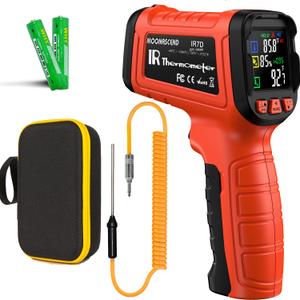 -58F to 2732F Infrared Thermometer Temperature Gun, 50:1 Laser Thermometer Gun for Oven, HVAC, Humidity Measurement Wood, Wall, IR Temp Gun for Engine, Forging, Industrial & Home