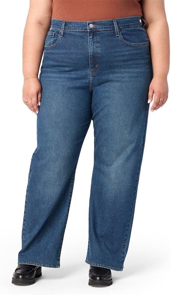 Levi Strauss Signature Women's Heritage High-Rise Loose Straight Jeans Stretch Denim