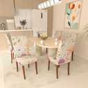 Stretch Dining Chair Covers Set of 2,Floral Print Chair Covers,Soft Removable Washable,Pet Friendly Furniture Protector,Universal Chair Slipcovers for Home, Kitchen,Ceremony Dining Room Seat (Dahlia)