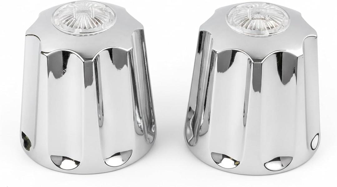 HIGHCRAFT Canopy Style Tub & Shower Handle Set, Chrome Plated, Long Broach 16-Spline, Screws Included Sold as a Pair