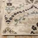 Superior Indoor Area Runner, Jute Backed, Modern Oriental Floral Damask Floor Decor for Office, Living Room, Bedroom, Entryway, Dining/Kitchen, Hardwood, Augusta Collection, 2' x 11', Beige-Brown