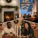 SURAIELEC Battery Operated Window Candle with 6H Timer, 10.5'' Taper Xmas Window Candle, Clear White Flameless LED Candles, 1.7 Narrow Base, Gloss Gold, 4-Pack (Rechargeable Battery Not Compatible)