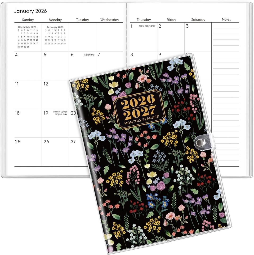 SKYDUE B5 Monthly Planner 2026-2027, 2 Year Calendar Planner from January 2026 to December 2027, 7"x 10" Organizational Planner for Office, School & Personal Use